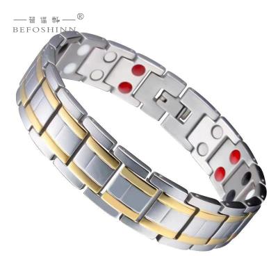 China 316 Stainless Steel + Pure Germanium Magnetic Bracelet Factory Wholesales Japan For Couples Gold Plated Stainless Steel Chain And Link Bracelets 50 PCs for sale