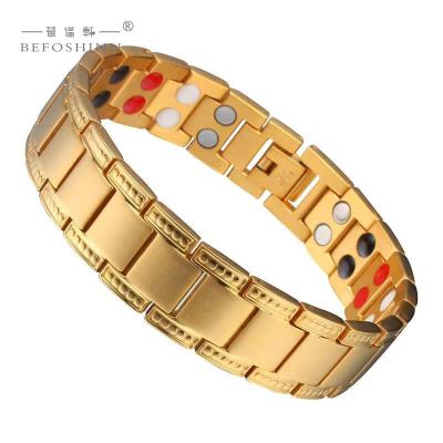 China 316 Stainless Steel Magnetic Titanium Steel Magnetic Germania + Pure Germanium Therapy Couple Bracelet 2000 Gauss for sale