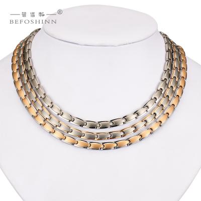 China CLASSIC Necklace Custom Chain 4 in 1 Titanium 2021 Fashion Mens Health Energy Bio Link Chain Luxury Gold Plated,Titanium Necklaces Gift for sale