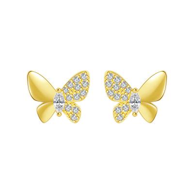 China CLASSIC Factory Wholesale Funky Earrings Minimalistic Zircon Stone Earings Small Butterfly Earrings For Women for sale