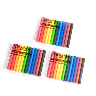 China Flexcils12 Colors 12 Colors Unbreakable Tough Hard 7.5Cm Unbreakable Round Plastic Pencil Box Finger Crayons Pencil Crayons for sale