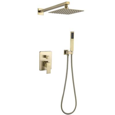 China Without Slide Bar Watermark Shower Set Best Selling Hidden Shower Bathroom Faucets Rainfall Gold Shower Faucet for sale