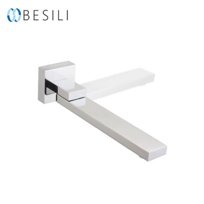 China Without Diverting Modern Design Faucets Chrome Plating Bathroom Brass Wall Mounted Faucets Rotate Function Tub Faucet Bath Spout SP28SW for sale