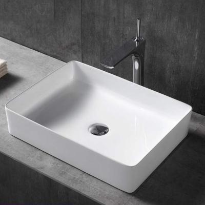 China Hot Selling Bath Basin Modern Clean Easy Wash Down Art Basin Washroom Resin Artificial Stone Basin for sale