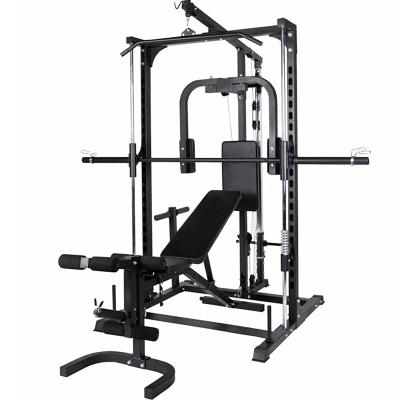 China Indoor Adjustable Strength Training Power Rack Multi Functional Bench Weights Home Gym With Smith for sale