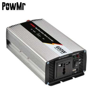 China Car Power Inverter PowMr 600W 12V/24V 110V/220V Pure Sine Wave/Modify Inverter Power High Frequency Inverter For Car/Vehicle/Boat/Air Conditioner for sale