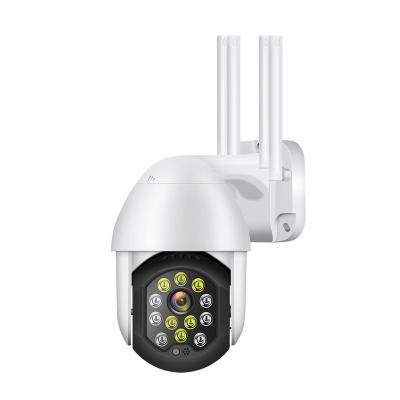 China Colorful Security Outdoor Surveillance PAN-TILT 1080P 4MM Wifi CCTV Camera Dome Wireless IP Camera In Night for sale