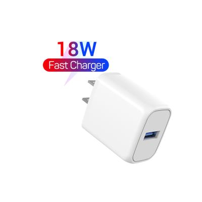 China Portable Design USB Wall Charger Adapter, 18W 3Amp USB-A Port Charger EU US Plug Fast Power Adapter for sale