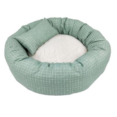 China Custom Viable Luxury Round Pet Cat Bed Princess Foldable Fluffy Soft Logo Large Comfortable And Washable for sale