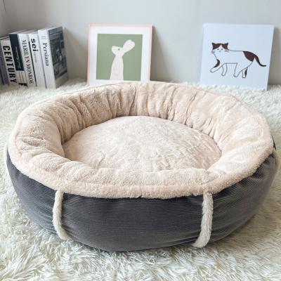 China China Designer Cover Removable Plush Sofa Round Fluffy Big Dog Viable Custom Pet Beds & Accessories for sale