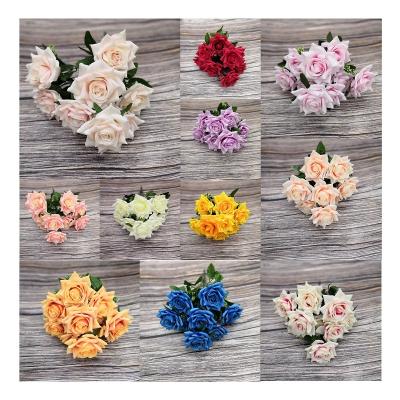 China High quality silk and plastic artificial angle rose flower bouquet for wedding and event arrangement MGBH006 for sale