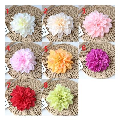 China High quality silk and plastic artificial dahlia flower head in various colors for wedding and party decorations DLHHT001 for sale