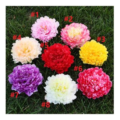 China 18cm Diameter Huge Size Peony High Quality Silk And Plastic Artificial Flower Head MDHT005 for sale