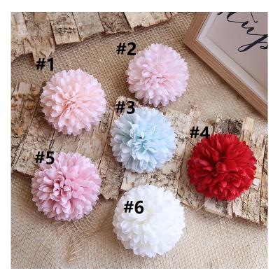 China High Quality Artificial Silk And Plastic Fancy Color Chrysanthemum Flower Head for sale