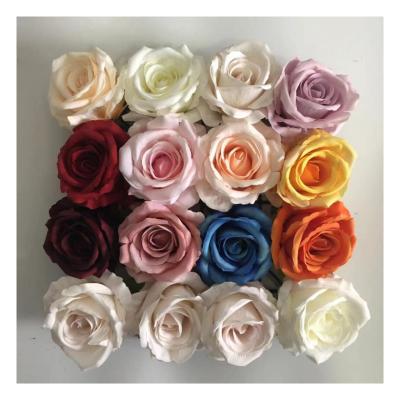 China High quality artificial rose flower head high quality silk and plastic silky velvet MGHT003 for sale