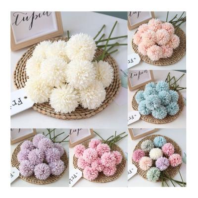 China High Quality Artificial Silk And Plastic Candy Color Chrysanthemum Flower Head For Party Event Arrangements for sale