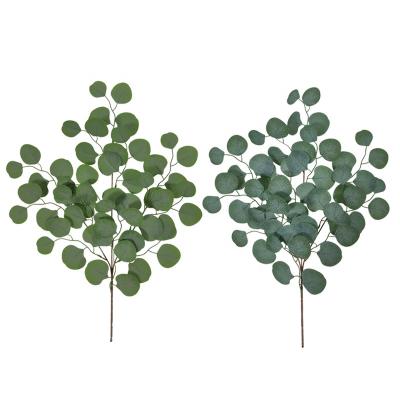 China Silk+plastic high artificial real green eucalyptus apple leaf head for wedding table centerpiece layouts for sale