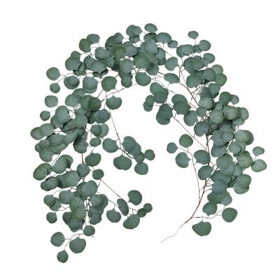 China High quality Silk+plastic artificial green 3D eucalyptus vines vine garland for table centerpiece decorations for sale