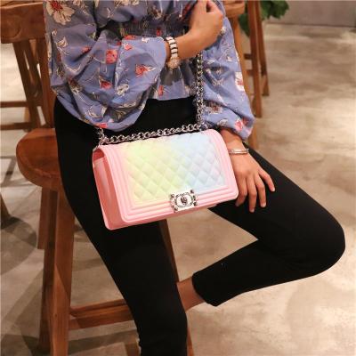 China 2020 new fashion trend designers small jelly chain handbags women shoulder cross - body beach bags for women for sale