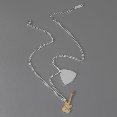 China Popular Hiphop Guitar Pick Stainless Steel Jewelry Pendant For Men Boy Hip Hop Necklace Punk Pendant Stainless Steel For Women Gift for sale