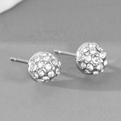 China Luxury Cute Rhinestone Gold Earrings Silver Women's Zircon Earmuffs Silver Jewelry Accessories Exquisite Girl's Earrings Gift for sale