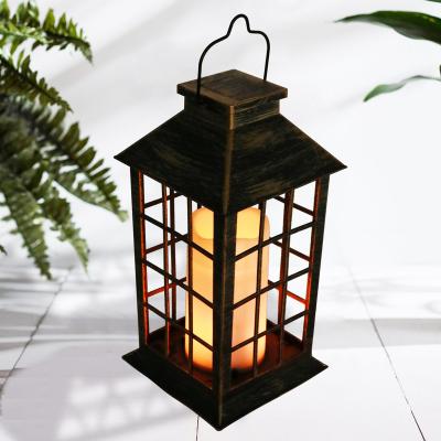 China Nordic Battery Operated LED Flame Lantern Lamps Lights With Led Candle AA Battery Yard Room Decor for sale