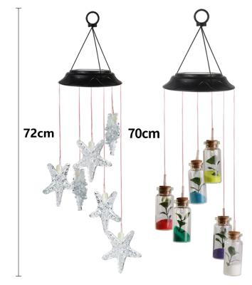 China LED Waterproof Color Changing Star Pendant Solar Wind Chime Hanging Indoor Wind Chime For Home Decoration for sale