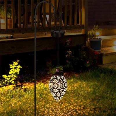 China Wholesale Metal Solar Chandelier Mordern Vintage Decorative Ball Hollow Solar Lights For Park Decoration for sale