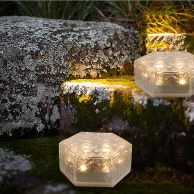 China New Product Modern Outdoor Wedding Lawn Decoration Light Waterproof Glass Brick Solar Light For Decoration Guide for sale