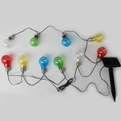 China Festival Decoration Christmas Decor Colorful String Bulb Light, Solar Power String Light for and Waterproof Outdoor Solar 10 LED Colorful Bulb Light for sale