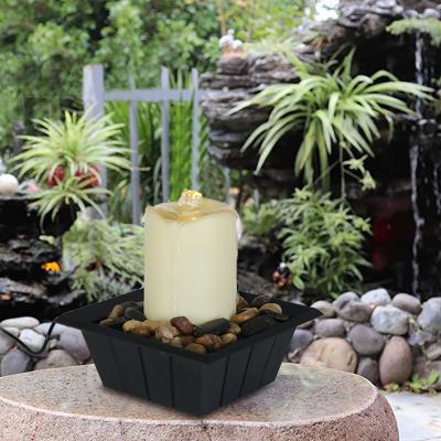 China Morden New Product With LED Candle Indoor Fountain Water Sound Soothing Relaxing Home Fountain For Office Decoration for sale