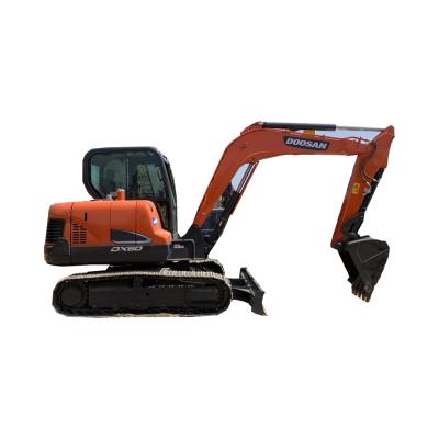 China 6 TON Used Doosan DX60 Excavator Used Excavators With Good Condition 6080*2175*2590 (mm) for sale