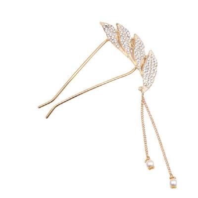 China U-shaped back rhinestone ball head rhinestone ball head hairpin headwear bling hair stick temperament hair artefact temperament hair tassel feather headwear for sale