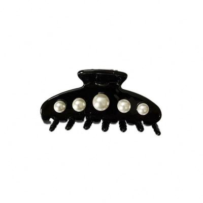 China Headwear Alexandre New Product 2022 With Grasping Simple Medium Acetate Leaf Pearl Hair Claws for sale