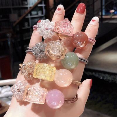 China Headwear High Quality Cheap Geometric Crystal Acrylic Material Hair Scrunchies Hair Clips Cute Hair Ribbons For Women And Girl for sale