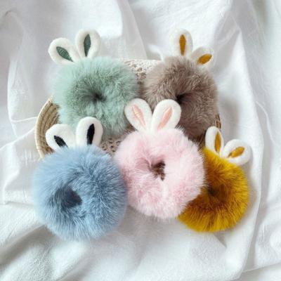 China Hot Wholesale Princess Ribbon Modern Hair Clips Headbands Fashion Plush Bunny Ears Hair Tie Baby Turban Cute Women Accessories Hair Clips for sale