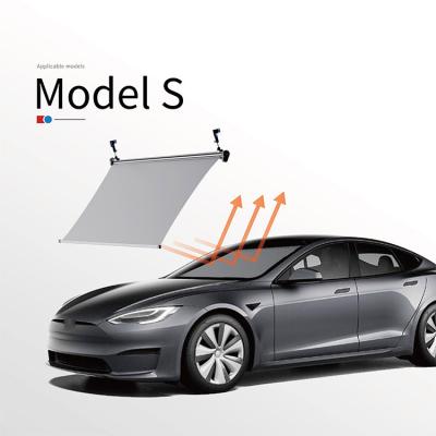 China Customized Auto Retractable Sunshade Sun Shade Sun Logo Sun Logo Car Window Protector Sunshade For Tesla Model 3 for sale