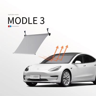 China Auto Car Sun Protection Sun Shade POM Retractable Heat Shields Cooling Car Windshield Sunshade For Tesla for sale