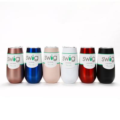 China US Warehouse Wall Cup 12oz Stainless Steel Wine Mugs Egg Shape Sublimation Sublimation Viable Straight Double Wall Tumbler With Lid for sale