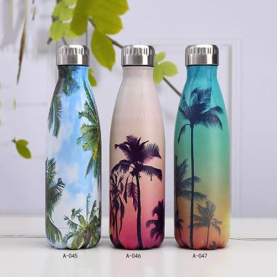 China 304 201 PORTABLE 500ml Stainless Steel Coke Bottle Inner Outer Water Cups for sale