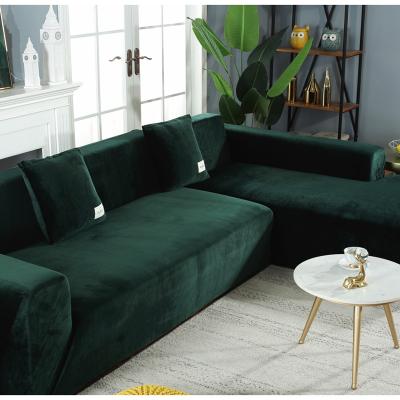 China Sectional Comfort Elastic Breathable Velvet Leather Corner For Living Room Couch Covers Set Armchair Cover L Shape Seat Slipcovers Plush Sofa Cover for sale