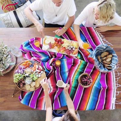 China New Mexican Ethnic Style Table Flag HEATER Beach Picnic Handmade Striped Blanket For Adults for sale