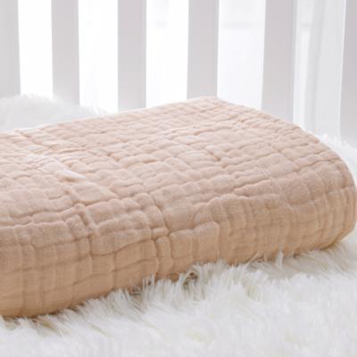 China 260g Anti-Static 110*110cm 6 Layers Crinkle Baby Bath Sleep Towel Safety Muslin Blankets Fluffy Soft Blanket for sale