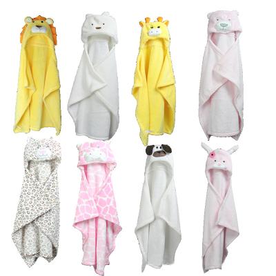 China Hot Sale 3D Baby Bathrobe Cartoon Animal Character Super Soft Hooded Towel Infant Anti-pilling Blankets for sale