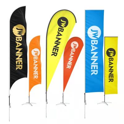 China Windless Boat Material Adjustment Custom Design Teardrop Flag Feather Flag Banner With Poles For Advertising for sale