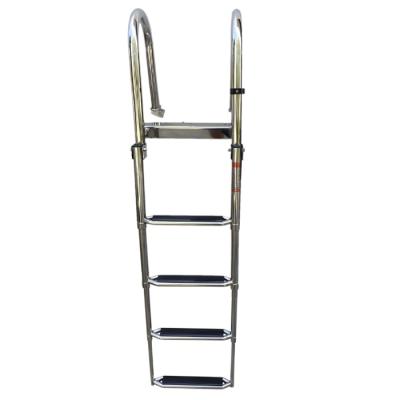 China Factory Price Boat Accessories Boat Accessories 304 Stainless Steel 4 Steps Telescopic Boat Ladder For Boat Kayak for sale