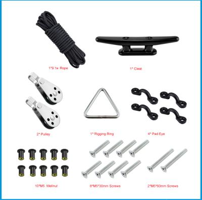 China Boat Hardware Rig Kayak Accessories Yacht Nylon Boat Ties For Kayak Canoe Anchor Trolley System for sale