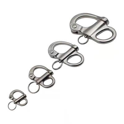 China Boat Hardware Fitting 316 Stainless Steel Marine Grade Fixed Bail Snap Shackle For Strap Sailboat for sale