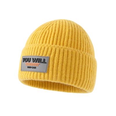 China New Macaron color woolen hat winter style COMMON wholesale letter knitted hat trend warm hat for sale