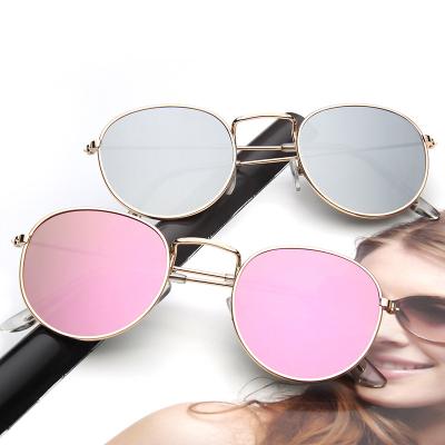 China Fashion sunglasses new fashion round frame sunglasses colorful reflective sunglasses wholesale for sale